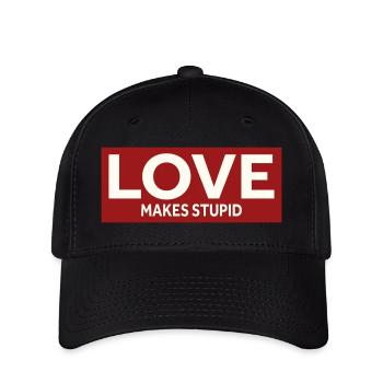 L’AMOUR REND STUPIDE - Casquette Flexfit - noir - Devant