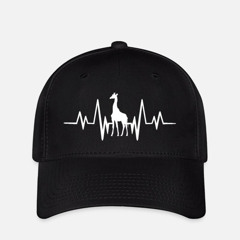 Giraffe heartbeat - Flexfit Cap - black
