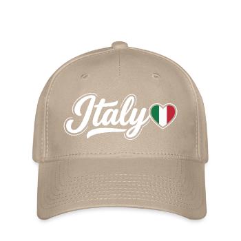Scénario italien avec cœur de drapeau Fan patriotique - Casquette Flexfit - kaki - Devant