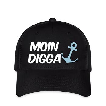 Moin Digga Hamburg - Flexfit Cap - Schwarz - Vorne