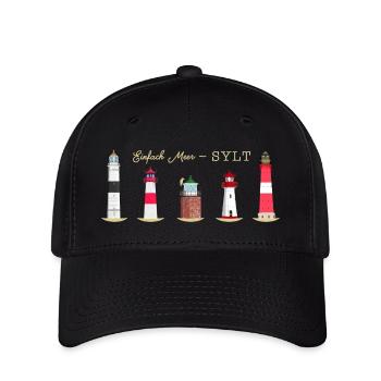 Sylter Leuchttürme - Flexfit Cap - Schwarz - Vorne
