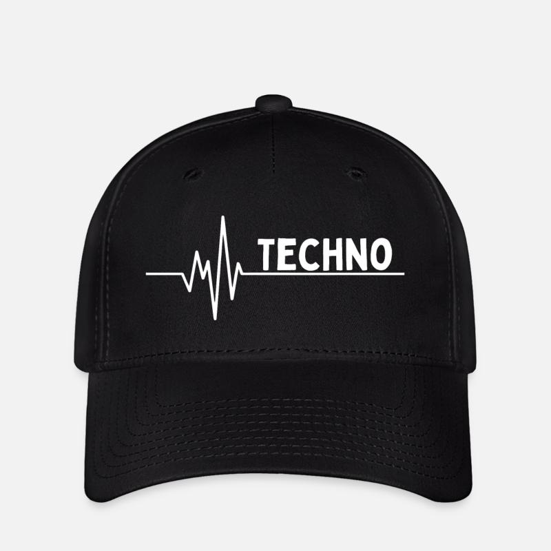 Frequenz für Techno - Raverwear - Flexfit Cap - Schwarz