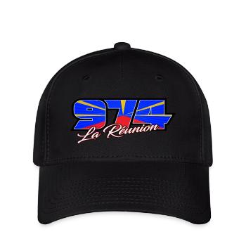 974 La Réunion Mavéli Mod 2X - Casquette Flexfit - noir - Devant