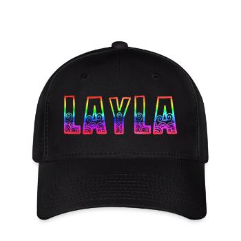 layla rs regenbogen - Flexfit Cap - Schwarz - Vorne