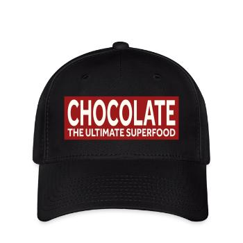 CHOCOLATE - THE ULTIMATE SUPERFOOD - Flexfit Cap - Schwarz - Vorne