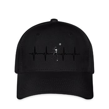 I love Volleyball Heartbeat Pulse - Fitness Design - Flexfit Cap - black - Front