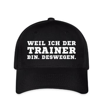 Trainer Spruch Cheftrainer Co-Trainer lustig - Flexfit Cap - Schwarz - Vorne