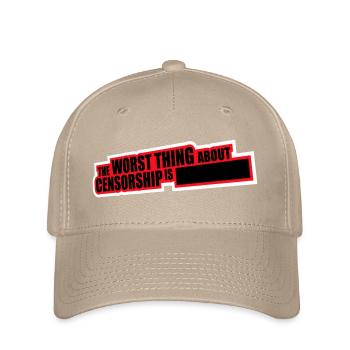 The Worst Thing About Censorship Is Lustig Ironie - Flexfit Cap - Khaki - Vorne