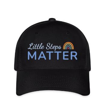 Little Steps Matter Regenbogen blau - Flexfit Cap - Schwarz - Vorne