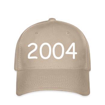 2004 20.Geburtstag birthday Jahreszahl weiß - Flexfit Cap - Khaki - Vorne