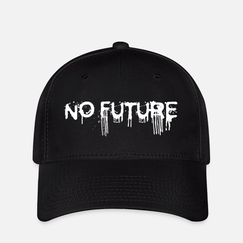 NO FUTURE (white) - Flexfit Cap - black