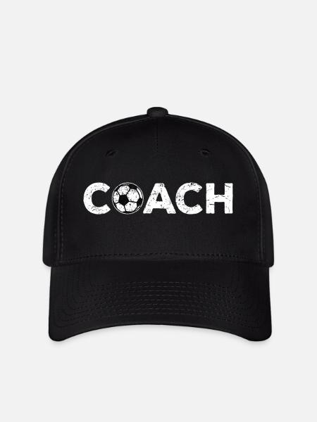 COACH Funny Gift Soccer Coach Cap Hat - Flexfit Cap - black