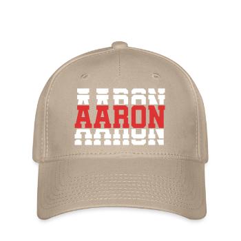 malietta Aaron t-shirt gift idea stacked text - Flexfit Cap - khaki - Front