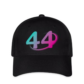 Nummer 44 mehrfarbig - Flexfit Cap - Schwarz - Vorne