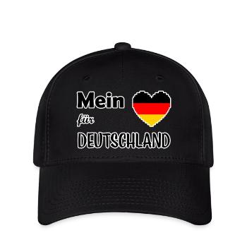 Mein Herz für Deutschland - Flexfit Cap - Schwarz - Vorne