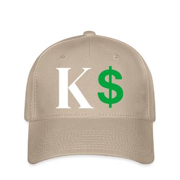 Lettre k dollar - Casquette Flexfit - kaki - Devant