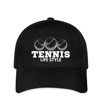 tennis life style - Casquette Flexfit - noir - Devant