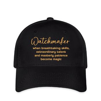 Uhrwerk Uhr - Flexfit Cap - Schwarz - Vorne