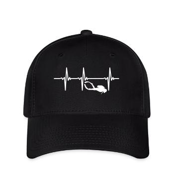 Heartbeat scuba diving - scuba diving - Flexfit Cap - black - Front