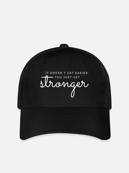 IT DOESN'T GET EASIER YOU JUST GET STRONGER GYM - Flexfit Cap - black