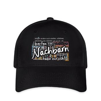 Die besten Nachbarn , Nachbarschaftsfest. Deutsch - Flexfit Cap - Schwarz - Vorne
