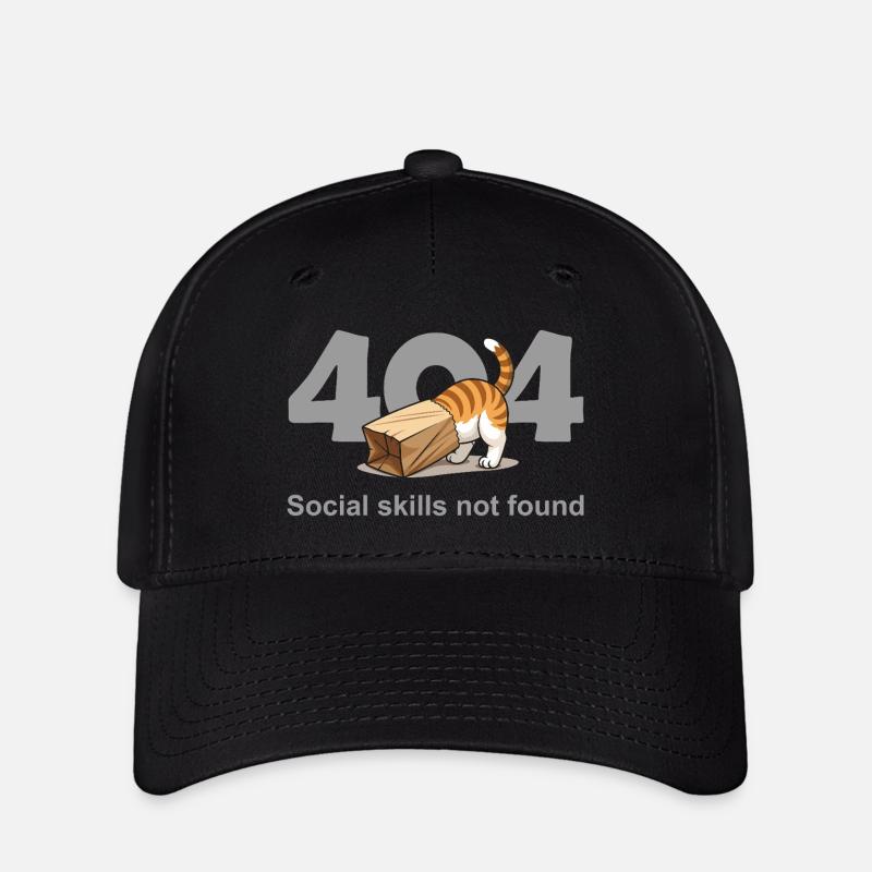 404 Compétences sociales non trouvées - Casquette Flexfit - noir