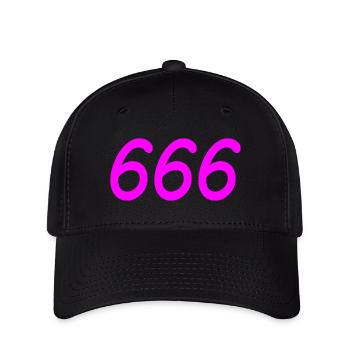 666 - Flexfit Cap - Schwarz - Vorne