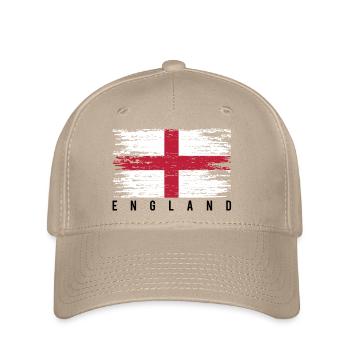 Distressed English Cross - Flexfit Cap - khaki - Front