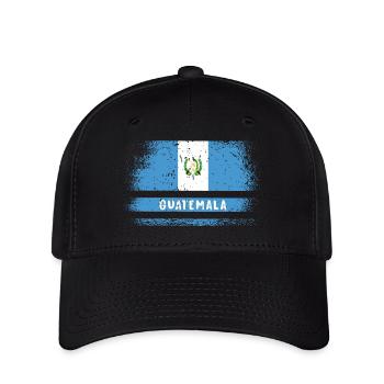 Guatemala Flagge - Flexfit Cap - Schwarz - Vorne