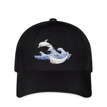 Delphine - Flexfit Cap - Schwarz - Vorne