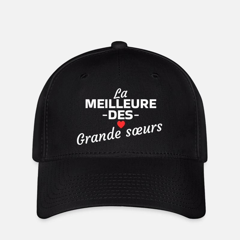 Citation amoureuse pour grandes sœurs - Casquette Flexfit - noir