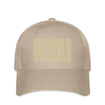 Jahrgang 1977 Barcode 1977: Jahr 2025. - Flexfit Cap - Khaki - Vorne