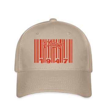 Vintage 1947 Born In 1947 78 Years Bar Code Anniversai - Flexfit Cap - khaki - Front