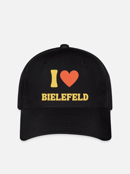 Bielefeld Retro I Love Design Geschenkidee Herz - Flexfit Cap - Schwarz