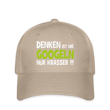 Denken ist wie googeln nur krasser!!! - Internet - Flexfit Cap - Khaki - Vorne