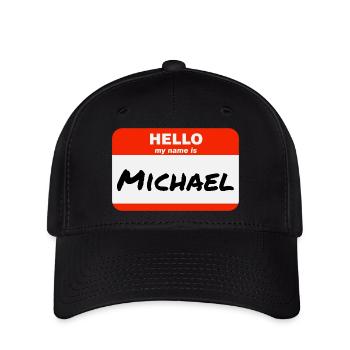 Bonjour, je m’appelle Michael Étiquette Étiquette Étiquette - Casquette Flexfit - noir - Devant