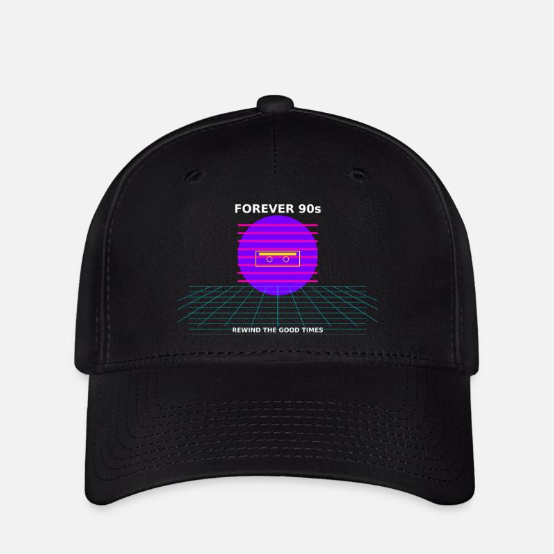 nostalgia_90s_tshirt_design - Casquette Flexfit - noir