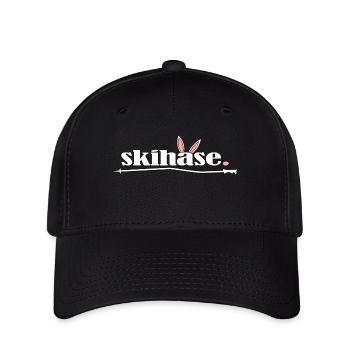 skifahrer ski-alpin skihase im pulverschnee - Flexfit Cap - Schwarz - Vorne