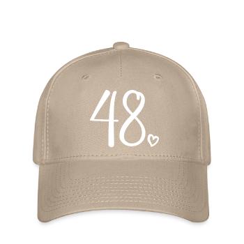 Niedliche Nummer 48, 48 Jahre alt, 48. Geburtstagsgeschenk - Flexfit Cap - Khaki - Vorne
