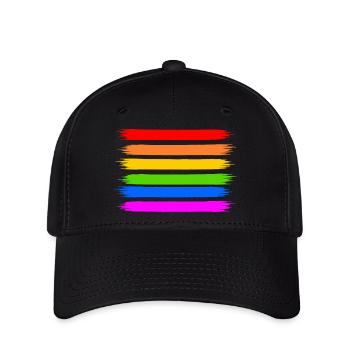Regenbogen Regenbogenfahne - Flexfit Cap - Schwarz - Vorne