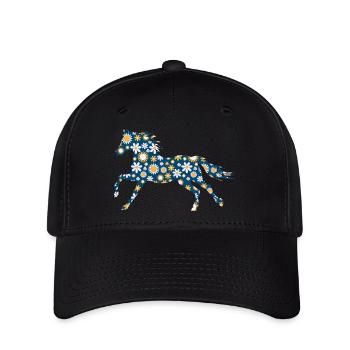 Pferd Pony Reiter Reiter - Flexfit Cap - Schwarz - Vorne