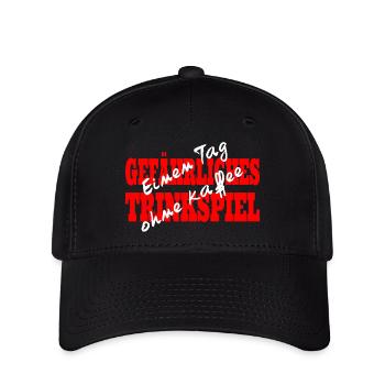 Einen Tag ohne Kaffee - Gefährliches Trinkspiel - Flexfit Cap - Schwarz - Vorne
