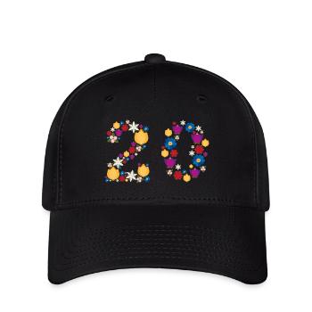 Flowers 20 - Flexfit Cap - black - Front
