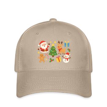 Christmas Magic Santa Reindeer Tree - Flexfit Cap - khaki - Front