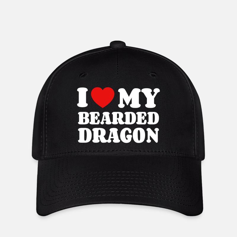 I Love My Bearded Dragon Bartagamen-Besitzer - Flexfit Cap - Schwarz