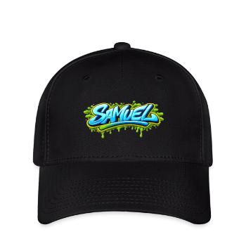 GRAFFITI-NAME SAMUEL FÜR PERFEKTES GESCHENK DRUCKBAR - Flexfit Cap - Schwarz - Vorne