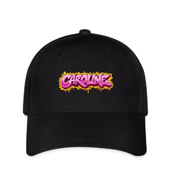 CAROLINE GRAFFITI NAME FÜR PERFEKTES GESCHENK DRUCKBAR - Flexfit Cap - Schwarz - Vorne
