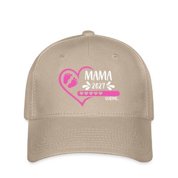 Mom 2027 loading heart baby feet pink pink girl - Flexfit Cap - khaki - Front