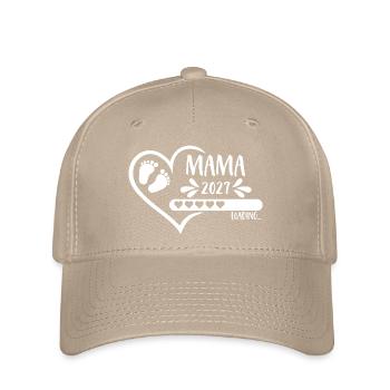 Mom 2027 loading Heart Girl Boy Baby Feet - Flexfit Cap - khaki - Front