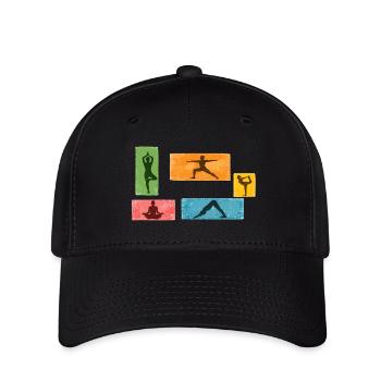 Grunge Yoga Silhouettes Color Block - Flexfit Cap - black - Front